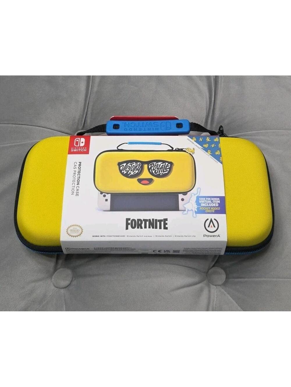 Nintendo Switch PowerA Yellow Peely Fortnite Case Rocket Rodeo Emote Code New